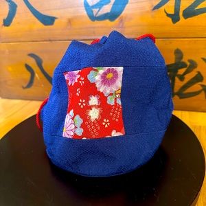 Japanese kimono drawstring bag